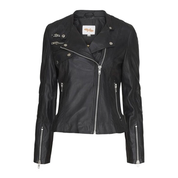 Leather Jacket with Back Panel 10854