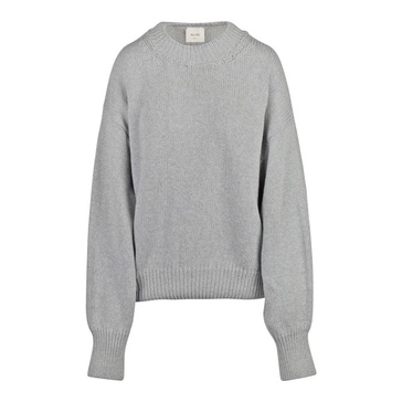 Striped Cotton Sweater with Crew Neck