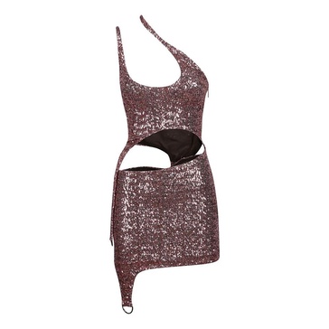 ASYMMETRIC HOLE MINI DRESS