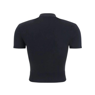 Ribbed Short Sleeve Logo Top