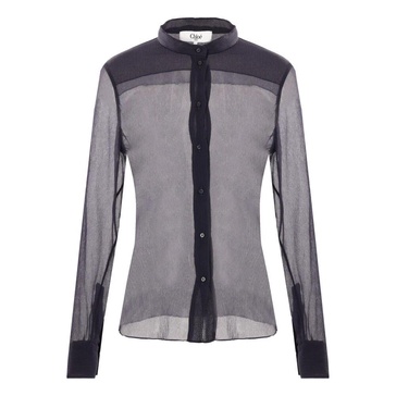 Blue Silk Crêpe Shirt