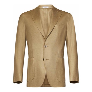 Beige Textured Blazer for Men