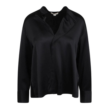 Silk Draped Shirt with V-Neckline