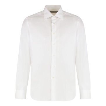 Cotton Shirt Regular Fit Rounded Hem