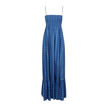 Blue Cotton Dress Made in China