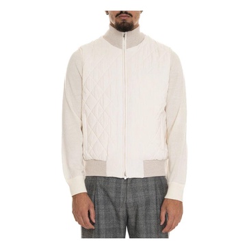 Quilted Knit Collar Gilet with Pockets