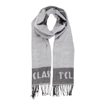Luxurious Grey Wool Cashmere Blend Scarf