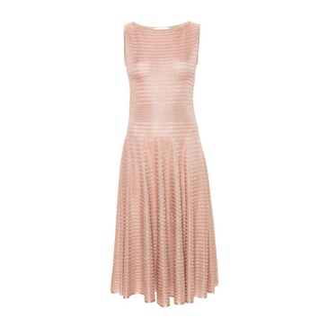Knit Boatneck Dress Flared Skirt