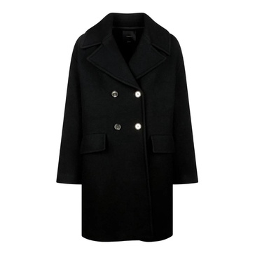 Double-Breasted Black Coat
