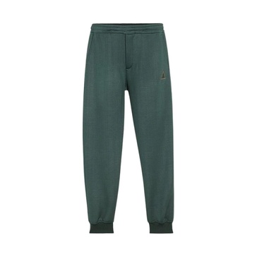 Dark Green Wool Jersey Jogging Pants