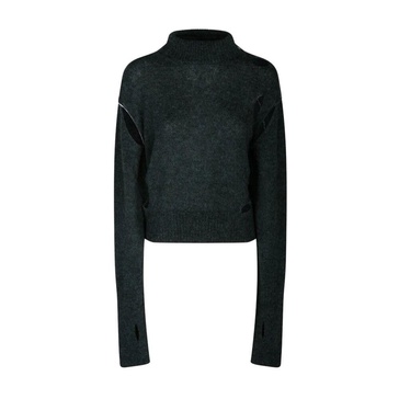 Green Alpaca Distressed Effect Jumper