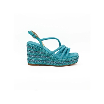 Wedge Sandals with Rhinestones
