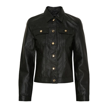 Denim Jacket Black with Gold Accents