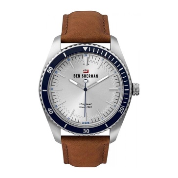 Grey Leather Quartz Analog Watch