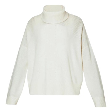 High Neck Wool Sweater Cream