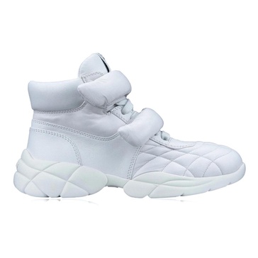Leather Sneakers with Velcro and Laces