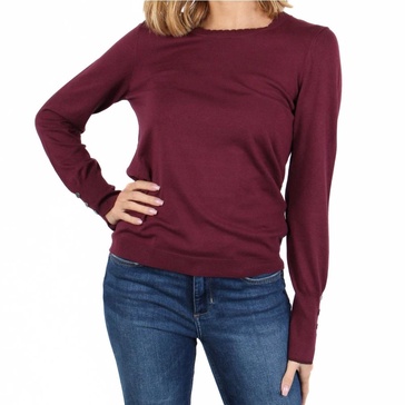 Ribbed Crew Neck Women's Top