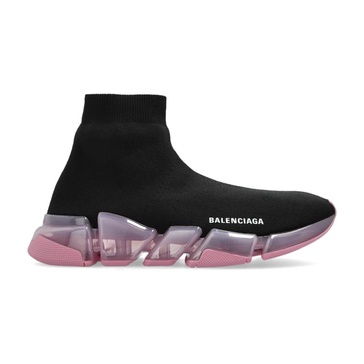 Women's Speed 2.0 Full Clear Sole Recycled Knit Sneaker in Black/rose