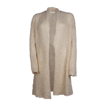 Beige Wool Blend Cardigan Dress