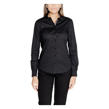 Black Plain Long Sleeve Shirt Women