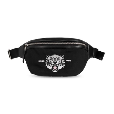 Belt bag with tiger head motif