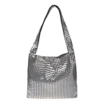 Silver Pixel Hobo Bag