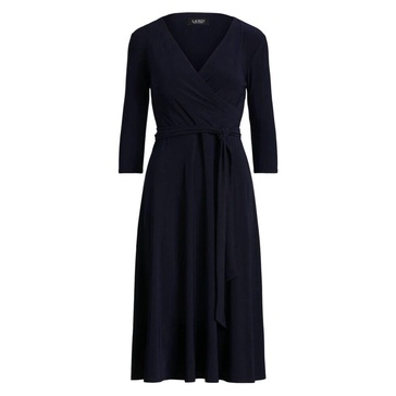 Navy Surplice Jersey Dress