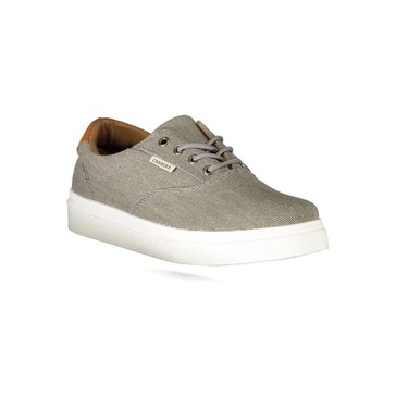 Grey Polyester Sneaker with Contrast Details