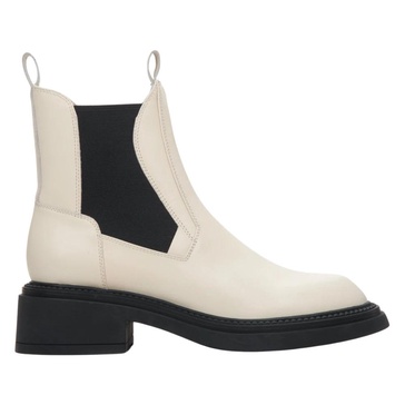Women`s Beige & Black Leather Chelsea Boots Estro ER00114136