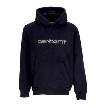 Black Hooded Sweatshirt with Kangaroo Pocket