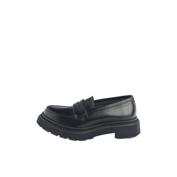 Black Leather Moccasin Shoes
