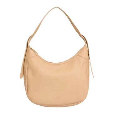 Hobo Shoulder Bag Latte with Gold Accents