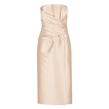 Ivory Dress with Straight Neckline