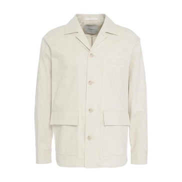 Beige Linen Blend Overshirt Jacket