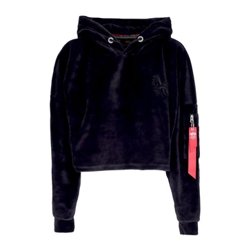 Black Hoodie with Adjustable Hood and Zip Pocket