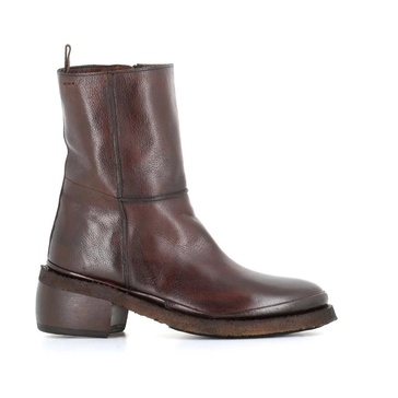 High Ankle Leather Boots Brown