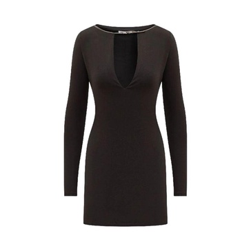 Black Long Sleeve Dress with Cut-Out Detail