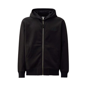 Navy Blue Zip-Up Sweatshirt with Embroidered Logo