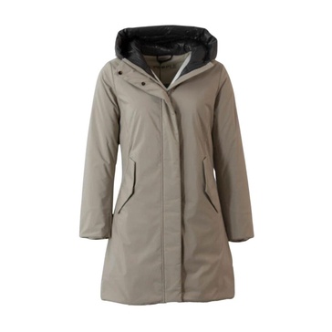 Beige Technical Parka with Thermal Insulation