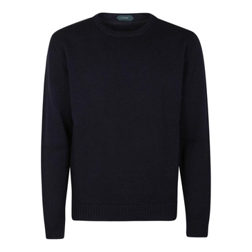 Blue Wool Crewneck Sweater