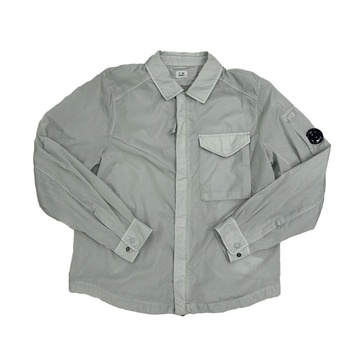 Grey Shirt with Zipper and Snap Buttons