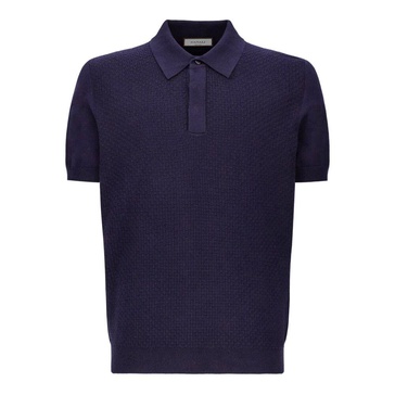 Blue Polo Sweater Short Sleeve Cotton
