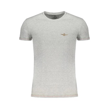 Gray Cotton T-Shirt with Print
