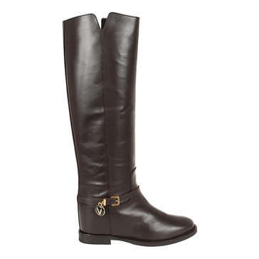 Brown Ankle Boots with Gold Details