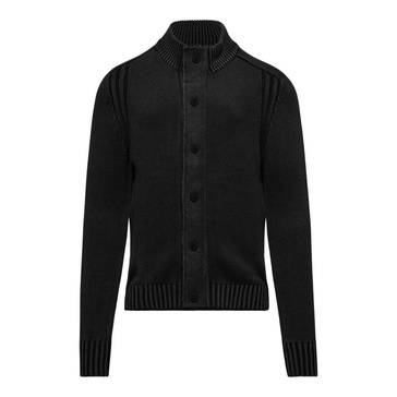 Warm Mock-neck Cotton Cardigan