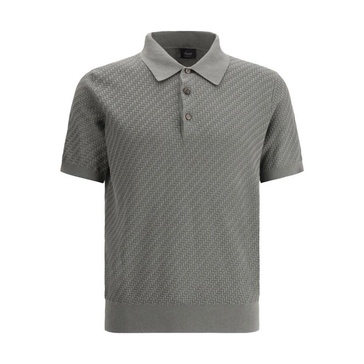 Woven Pattern Polo Shirt Classic Style