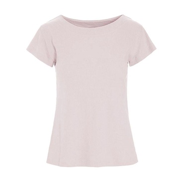 Rib Knit T-shirt Pale Pink