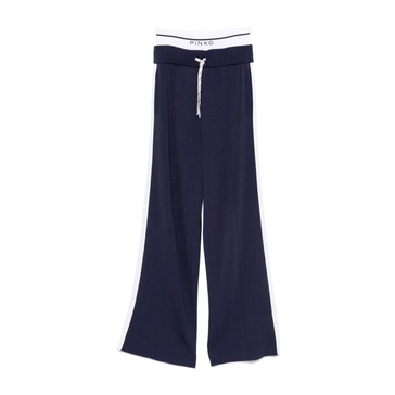 Blue Trousers with Side Stripe Detailing