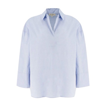 Cotton Poplin V-Neck Shirt