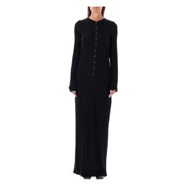 Black Ribbed Long Dress AW24